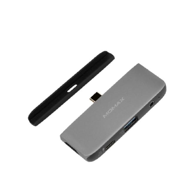 MOMAX ONELINK 4 IN 1 USB C HUB SPACE GREY