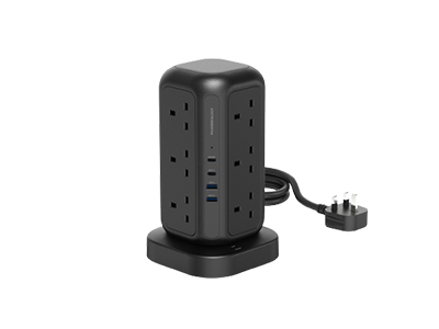 Powerology 12 Socket Multi-Port Tower Hub Extension